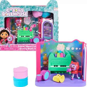 Domeček pro panenku Kocí domek GABBY – hudební pokoj DJ Catnip