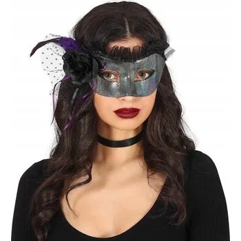 Karnevalová maska Benátská maska na oči Guirca, stříbrná, plastová