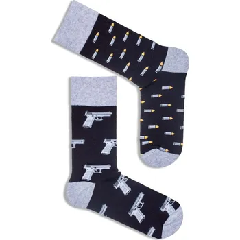 Pánské ponožky PÁNSKÉ PONOŽKY AVANGARD PISTOLS 0125.098 černá 39-42