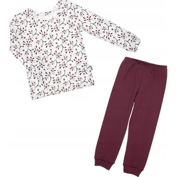 Dívčí pyžamo s dlouhým rukávem, květy, krémová barva Nicol, vel. 104