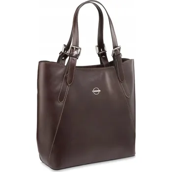 Kabelka Betlewski shopper kabelka z pravé lícové kůže hnědá