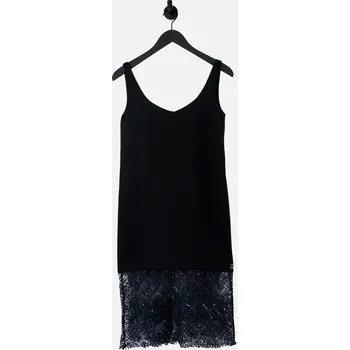 Dámské šaty SIMPLE ČERNÉ ŠATY S OZDOBNÝM LEMOVÁNÍM (34)