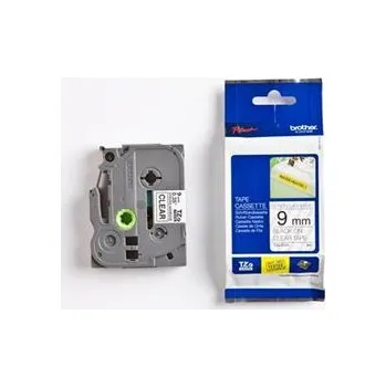 Pásek do tiskárny Brother - TZe-S121 průsvitná / černá (9mm,lamin.,extrémně adh.)