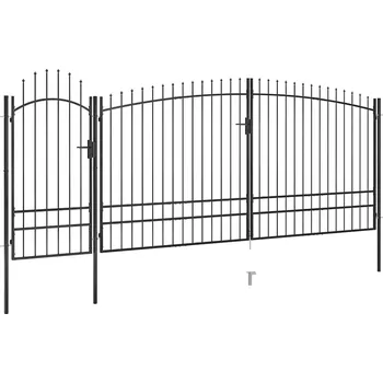 brána Zahradní plotová brána s hroty 5 x 2,45 m černá IM_146326