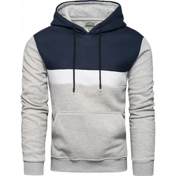 Pánská mikina Pánská Mikina Klokanka Šedá s kapucí a kapsou, velikost XXL