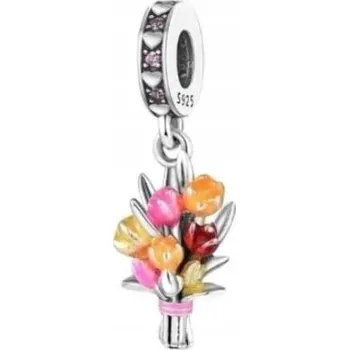 Přívěsek Přívěsek Charms kytice růží, stříbro s925