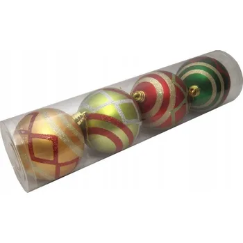 Vánoční dekorace Vánoční Baňky nerozbitné BAREVNÉ 15cm Sada 4ks v tubě