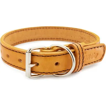 Obojek pro psa Kožený obojek Tamer hořčicový Obvod: 30 - 40 cm, Šířka: 2,5 cm