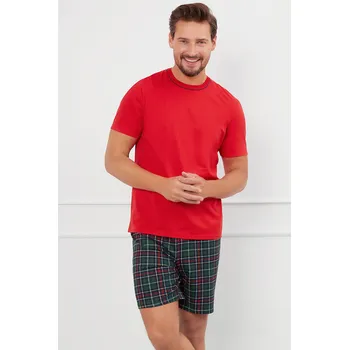 Pánské pyžamo Pánské pyžamo Italian Fashion Fogo kr.r. kr.sp. Barva: Červená, Velikost: L