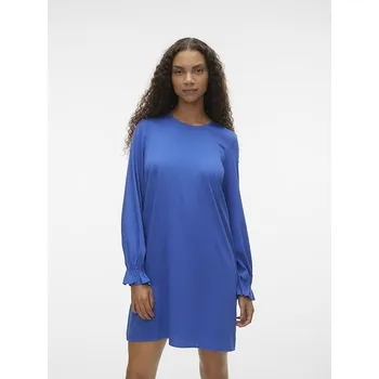 Dámské šaty VERO MODA MODRÉ ŠATY DLOUHÝ RUKÁV (L)