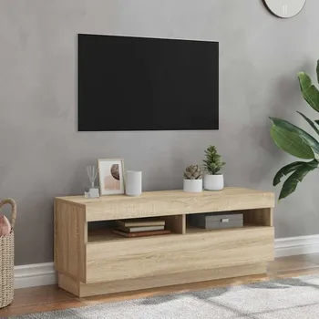 Televizní stolek vidaXL TV skříňka s LED osvětlením dub sonoma 100 x 35 x 40 cm
