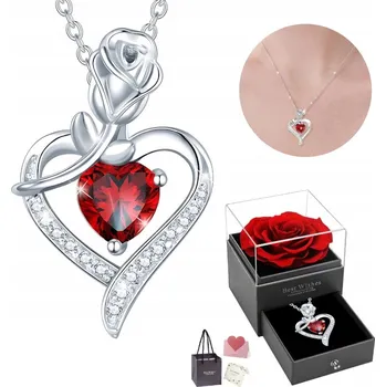 Náhrdelník Zawieszka Srebrna Damska Naszyjnik Řetízek srdcem a Zirkon Dárek