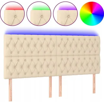 VidaXL Čelo postele s LED, krémové,
