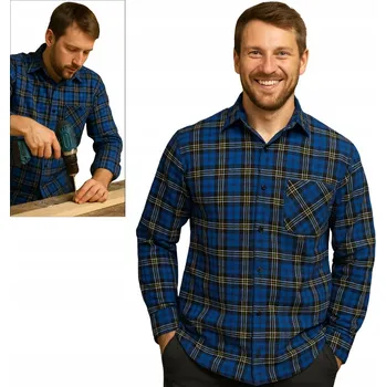 Pánská košile FLANELOVÁ KOŠILE PÁNSKÁ 100% BAVLNA SKOTSKÁ KOSTKA POLSKÁ VÝROBA vel. L