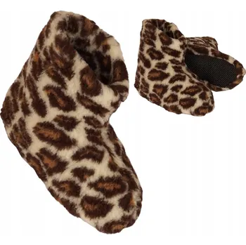 Dámské pantofle Pantofle Teplé bavlněné pantofle z přírodní vlny Panterka 36-46