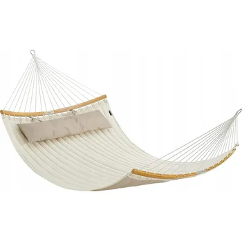 Houpací síť Houpací síť s tyčí Songmics béžová, nosnost 225 kg, 335,1 x 140,1 cm