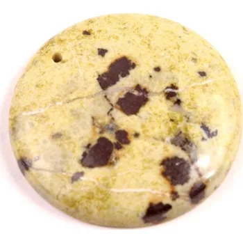 Přírodní kámen Vrtaný kabošon Serpentine č.V98 (29x6mm)