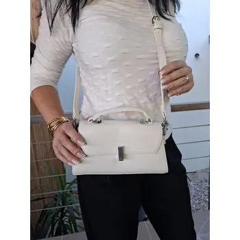 Kabelka Malá koženková kabelka krémová