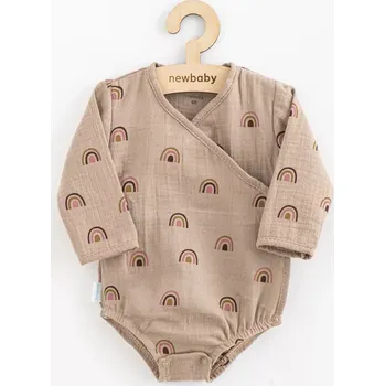 Kojenecký body Dojčenské mušelínové body s bočním zavazováním NEW BABY Rainbow, velikost 80 (9–12 měsíců)