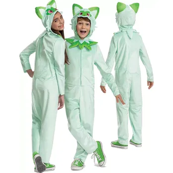 Karnevalový kostým Dětský kostým POKEMON Sprigatito kigurumi 127–136 cm (7–8 let)