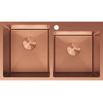Granitový dřez Mexen Xorin dřez ocelový 2-komorový 780 x 450 mm, měď - 6441782000-65 Ocelové dřezy