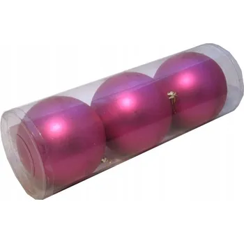Vánoční dekorace Matné Vánoční Baňky růžové, tuba 12 cm, 3 ks