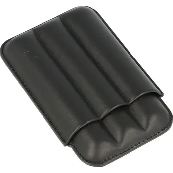 Humidor Pouzdro na 3 doutníky Angelo, černá koženka, 12,5cm/21mm