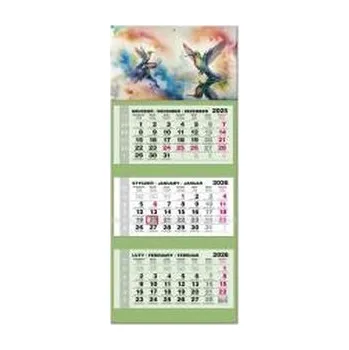 Kalendář Kalendarz 2026 trójdzielny LUX gł. wypukła Koliber