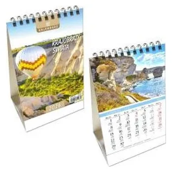 Diář Kalendarz 2026 biurkowy pion Krajobrazy Świata