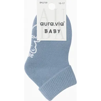 Capáčky Aura Via kojenecké ponožky s ABS protiskluzem, modré Velikost dle EU (délka v cm): 14-17 (9-11 cm)