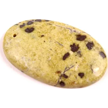 Přírodní kámen Vrtaný kabošon Serpentine č.V99 (35x22x5mm)