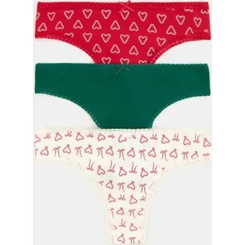 Dámské kraťasy Sinsay - Sada 3&nbsp;tang - vícebarevná - 011GU-MLC - 011GU-MLC-XS