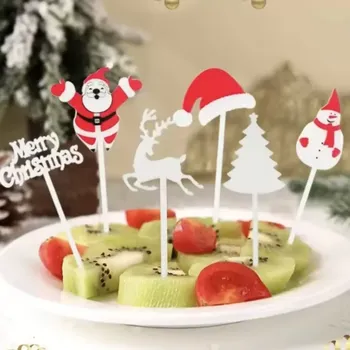 Party dekorace Napichovátka - VÁNOCE - 6 ks - BÍLÉ (Značka: JETTING)