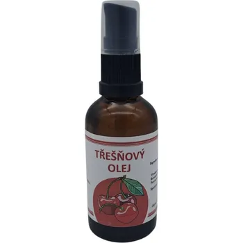 Tělový olej Olejářství Třešňový olej Objem: 50 ml, Uzávěr: Pumpa, Materiál obalu: Hnědé sklo
