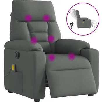 Obývací pokoj zahrada-XL Elektrické masážní polohovací křeslo tmavě šedé textil 3303023