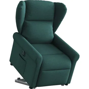 Křeslo zahrada-XL Elektrické zvedací polohovací křeslo tmavě zelené textil 3303400