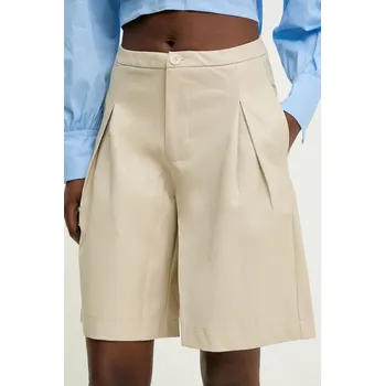Dámské kraťasy Kraťasy Answear.LAB dámské, béžová barva, hladké, high waist 5323.IKK 01X, vel. S
