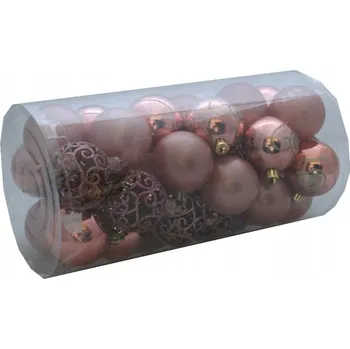 Vánoční dekorace Vánoční Baňky nerozbitné šedé 6cm Tubus 30ks