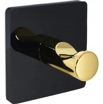 Věšák BISK STYLE VĚŠÁK SAMOLEPICÍ ČTVERCOVÝ ČERNO-ZLATÝ