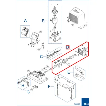SPAMG603B00A Hlavný hriadeľ s kolesami RO600