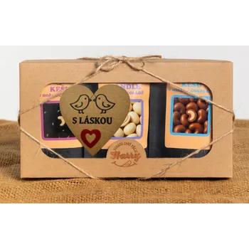 Dárková krabička Dárková sada sladkých mandlí 3ks s láskou (Dárková sada sladkých mandlí 3ks s láskou)