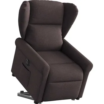 Křeslo zahrada-XL Elektrické zvedací polohovací křeslo tmavě hnědé textil 3303399