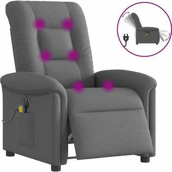 Křeslo zahrada-XL Elektrické masážní polohovací křeslo tmavě šedé textil 3303245