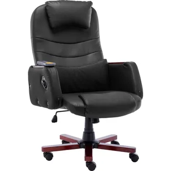 Masážní kancelářská židle černá umělá kůže IM_20379