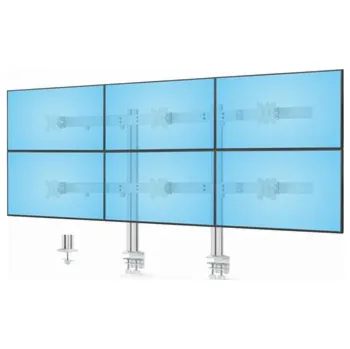 Monitor StarTech.com Six-Monitor Desk Mount w/ Crossbar, Up To 32" Screens/17.6lb - Montážní sada - pro 6 LCD displeju - Sloupec, dvojitý - ocel, plast - bílá - velikost obrazovky: 17"-32" - upevnitelné na st