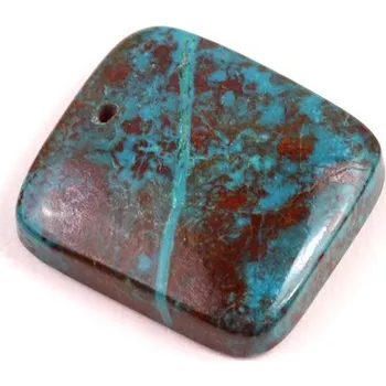 Přírodní kámen Vrtaný kabošon Shattuckite č.V120 (23x21x6mm)