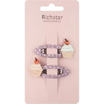 Anděl Přerov Sponky o vlasů - dortíky s glitry 5,5 x 3 x 0,5 cm 2ks