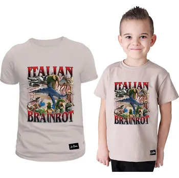Chlapecké oblečení Dětské tričko béžové pro chlapce Italian Brain Rot velikost 146