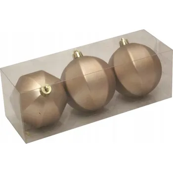 Vánoční dekorace Vánoční Baňky stříbrné bombičky 8 cm | Kostka 3ks