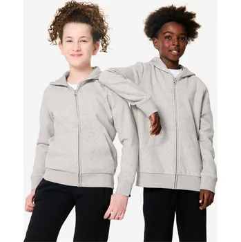 Dámské oblečení DOMYOS Dětská mikina na zip 10 LET ŠEDÁ